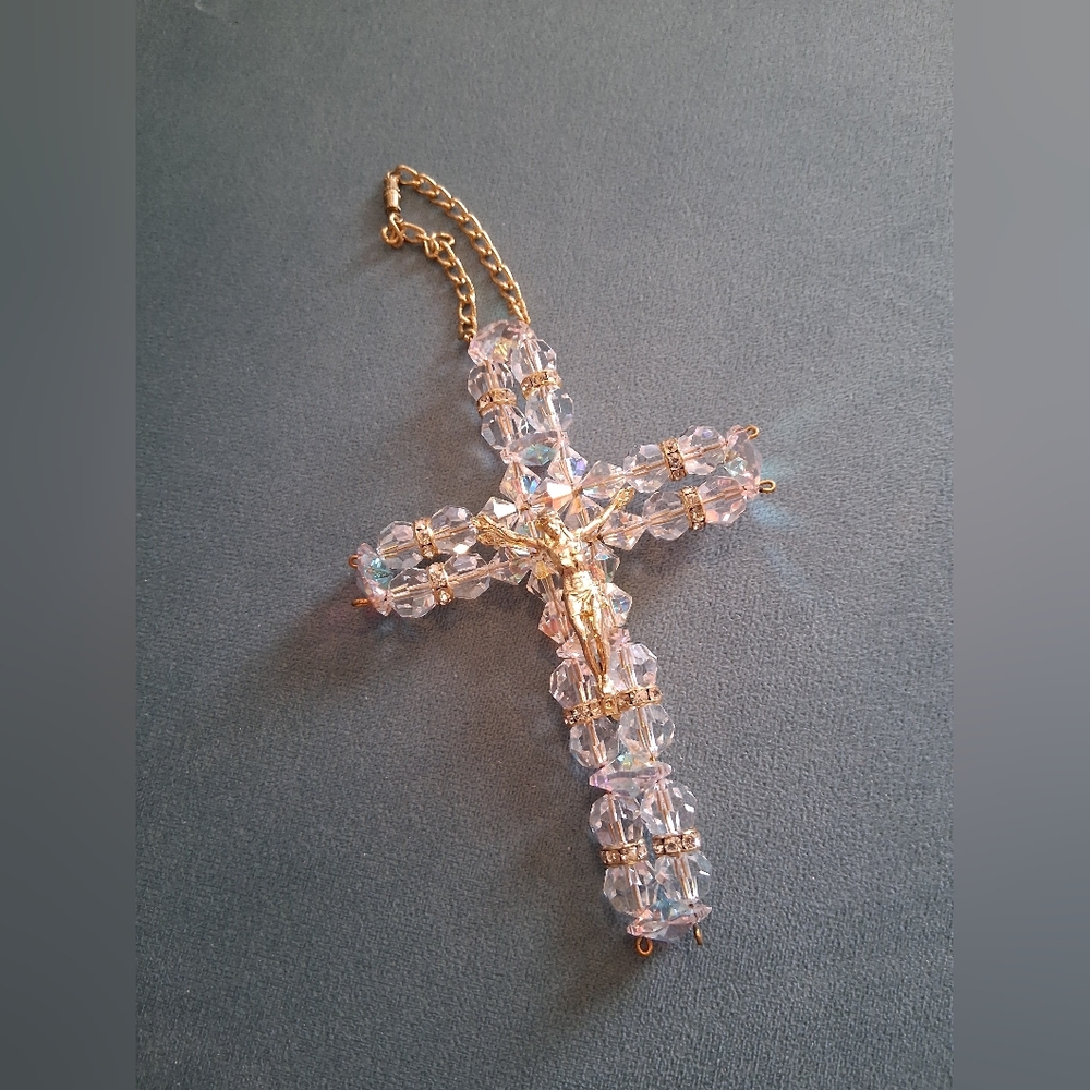 Aurora Borealis Crystal Cross